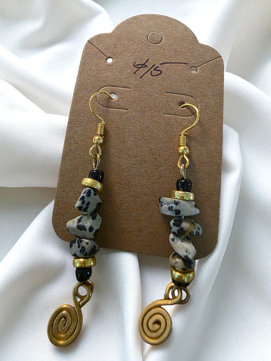 Kenyan Brass and Bead Earrings