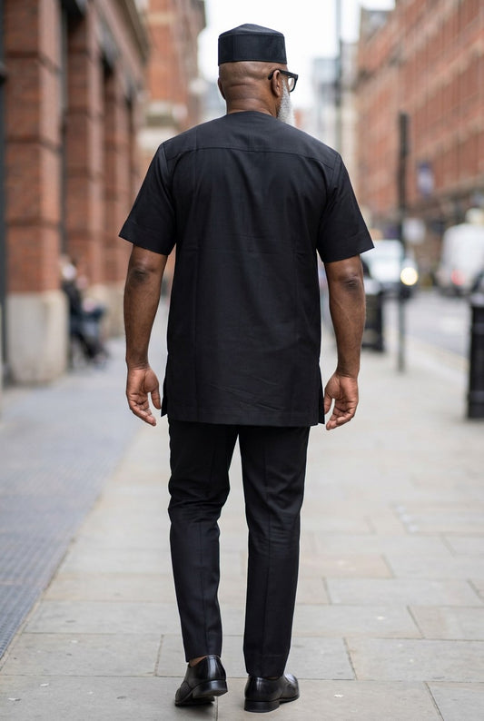 Noir Embroidered Men's Three-Piece Set