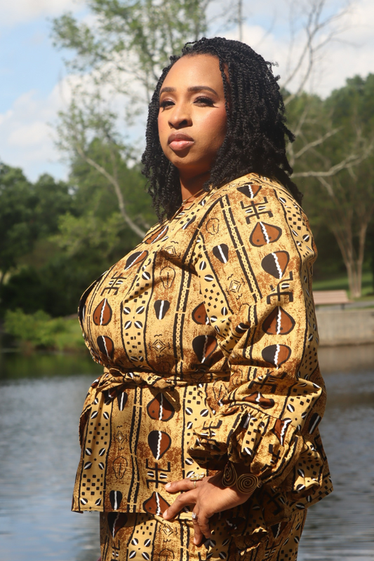 Royal Roots Wrap Top – Ghanaian Heritage Style