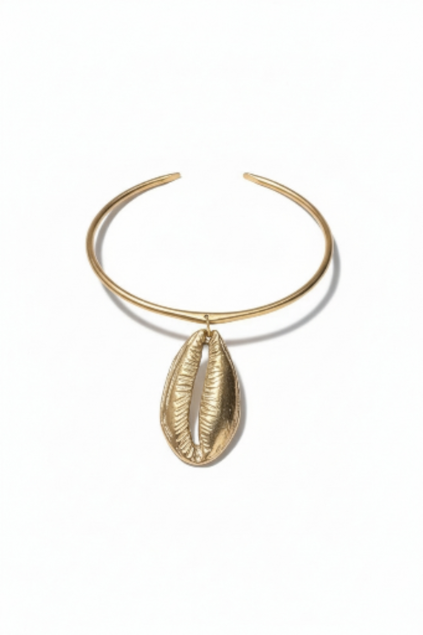 Large Brass Cowrie Shell Choker