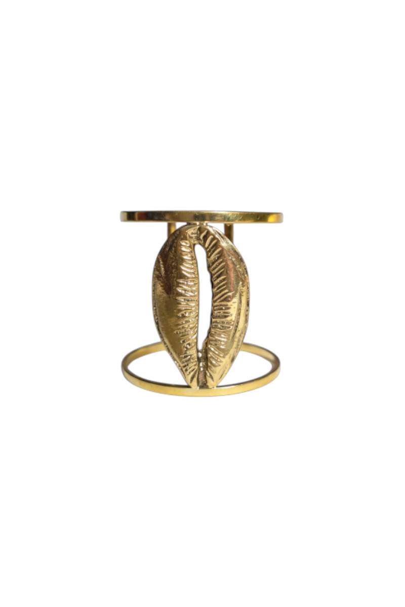 Large Brass Cowrie Shell Cuff