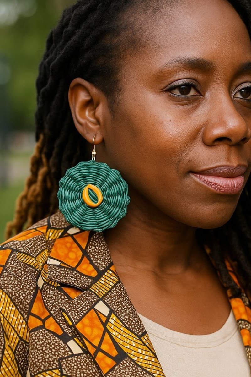 Handwoven Ghanaian Earrings – Bold Color Collection