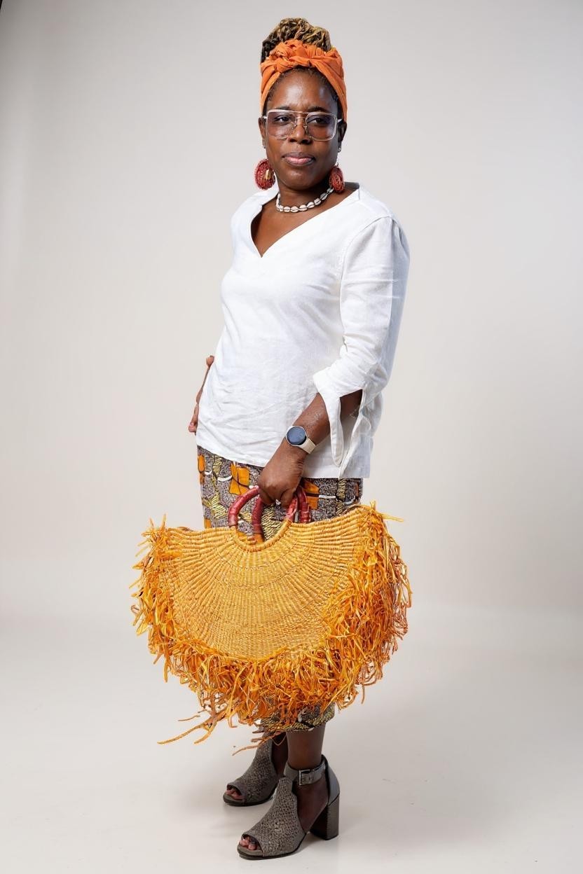 Handwoven African Straw Shopper Handbag - Multiple Colors