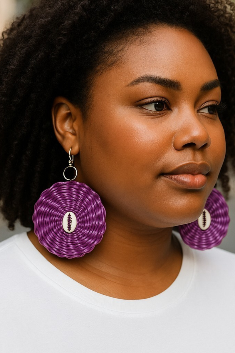 Handwoven Ghanaian Earrings – Bold Color Collection