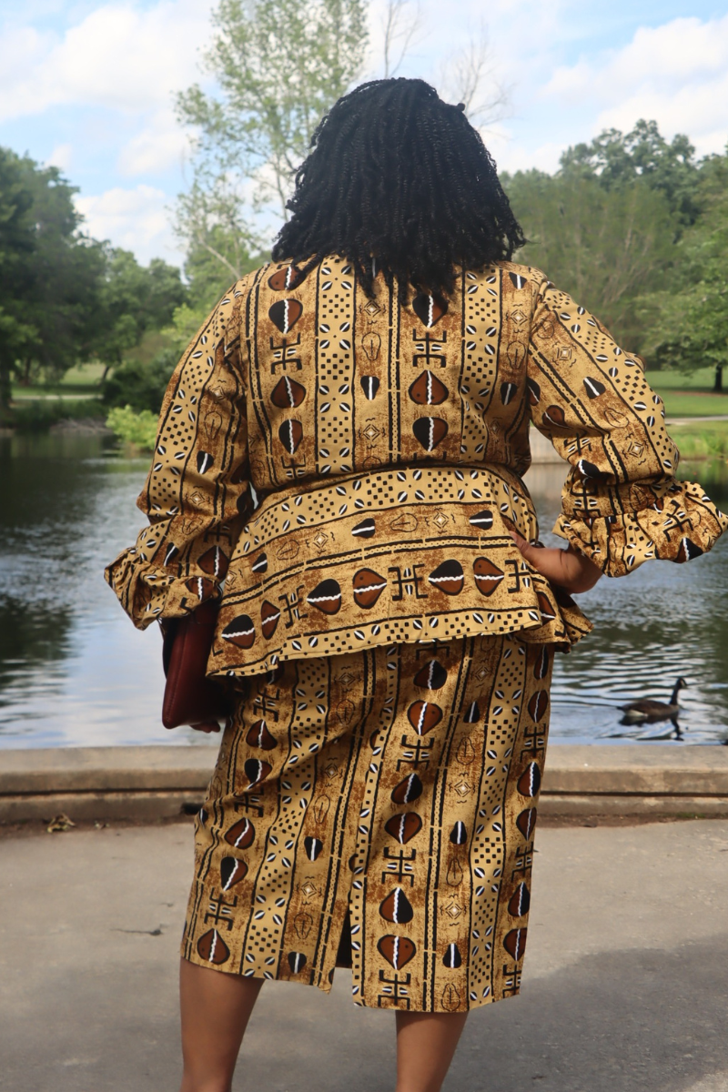 Royal Roots Pencil Skirt – Ghanaian Elegance in Motion
