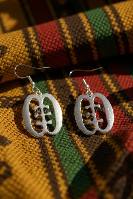 Ese ne Tekrema Adinkra Drop Earrings - Wisdom & Friendship