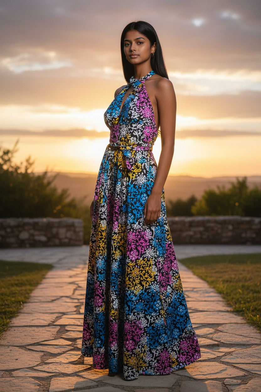 Vineyard Bloom Infinity Halter Jumper
