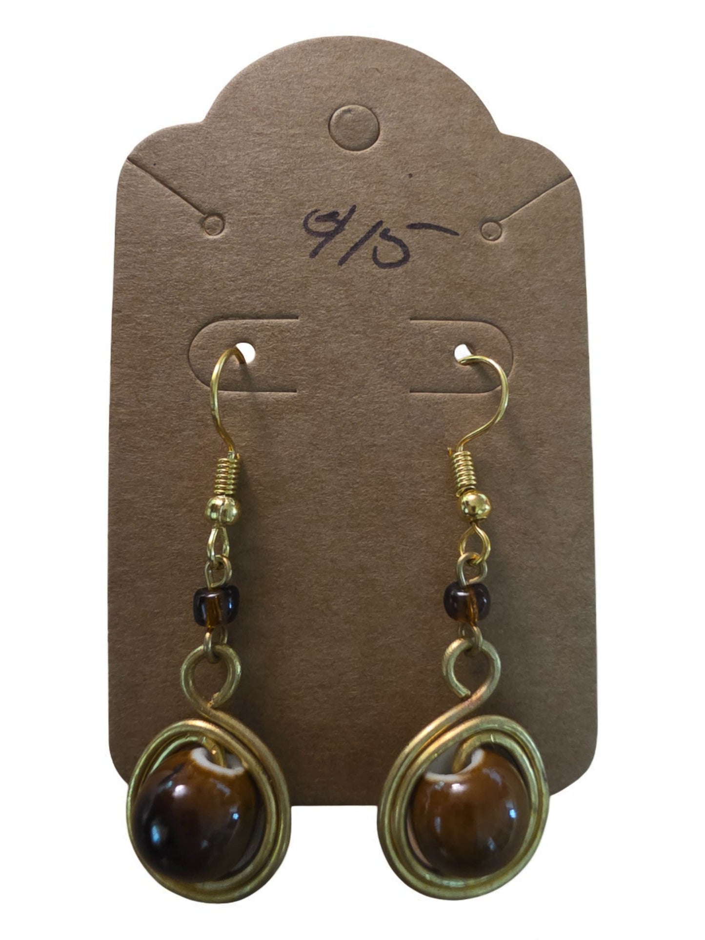 Kenyan Brass and Bead Earrings