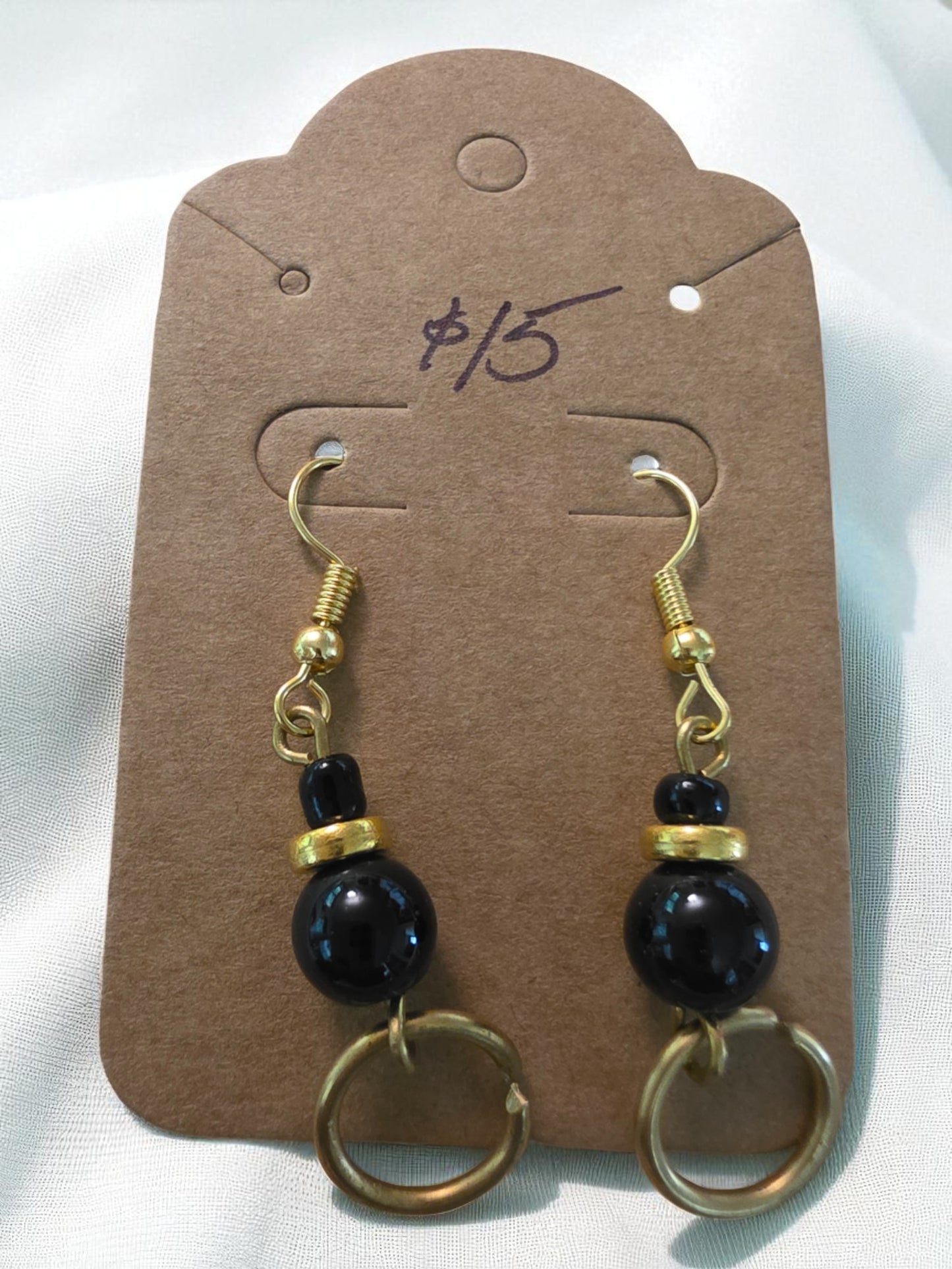 Kenyan Brass and Bead Earrings