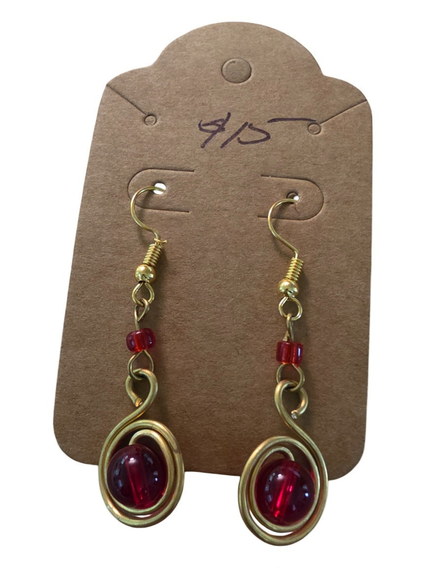 Kenyan Brass and Bead Earrings