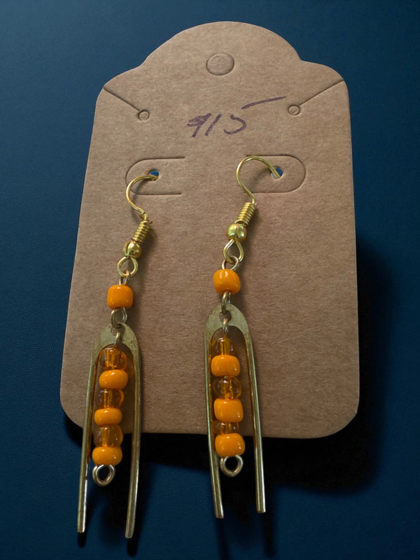 Kenyan Brass and Bead Earrings