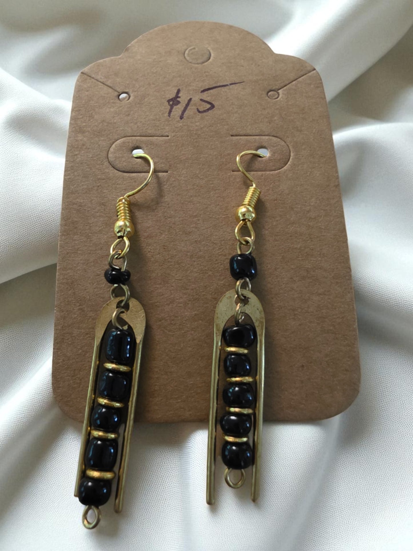 Kenyan Brass and Bead Earrings