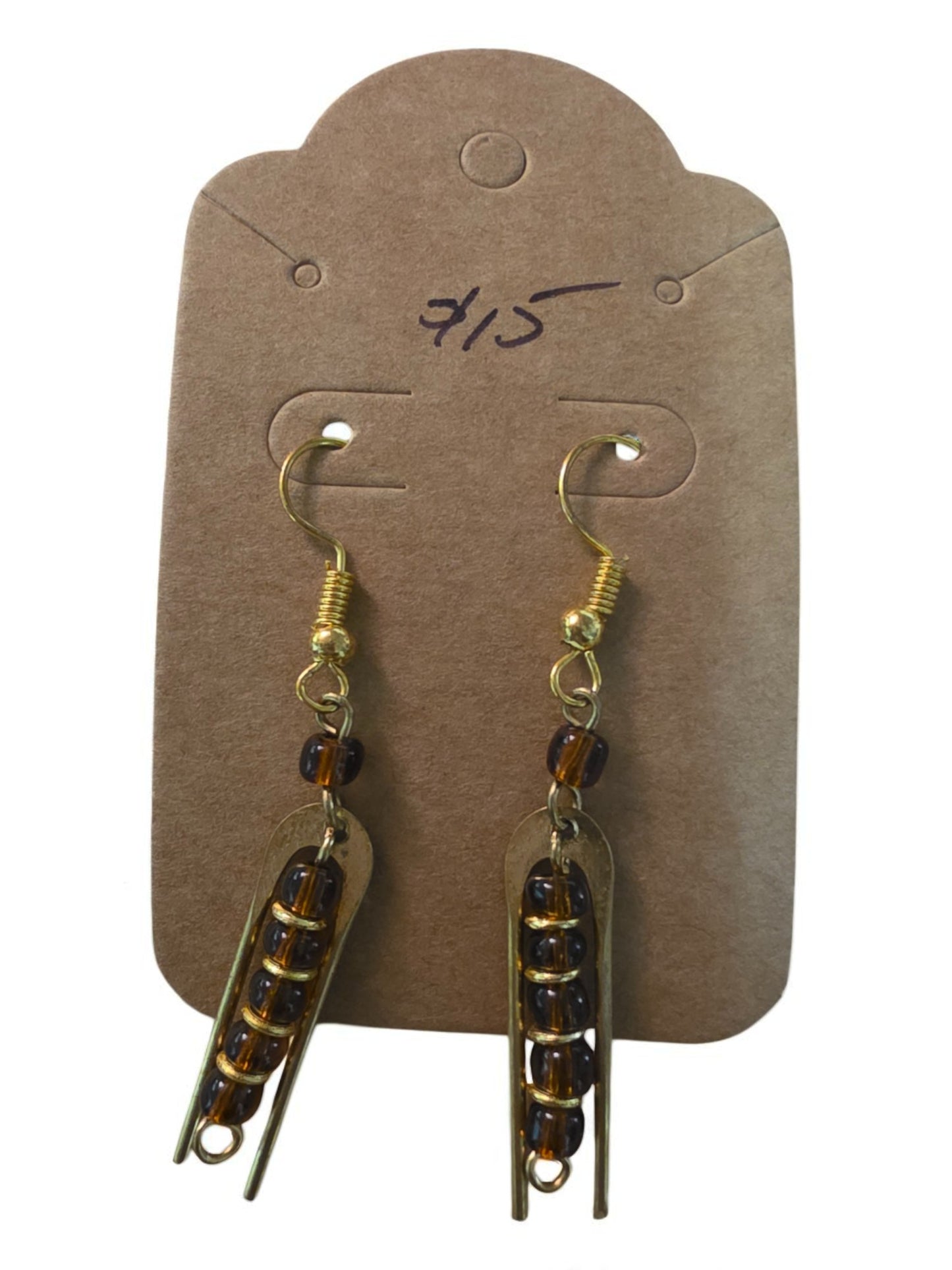 Kenyan Brass and Bead Earrings