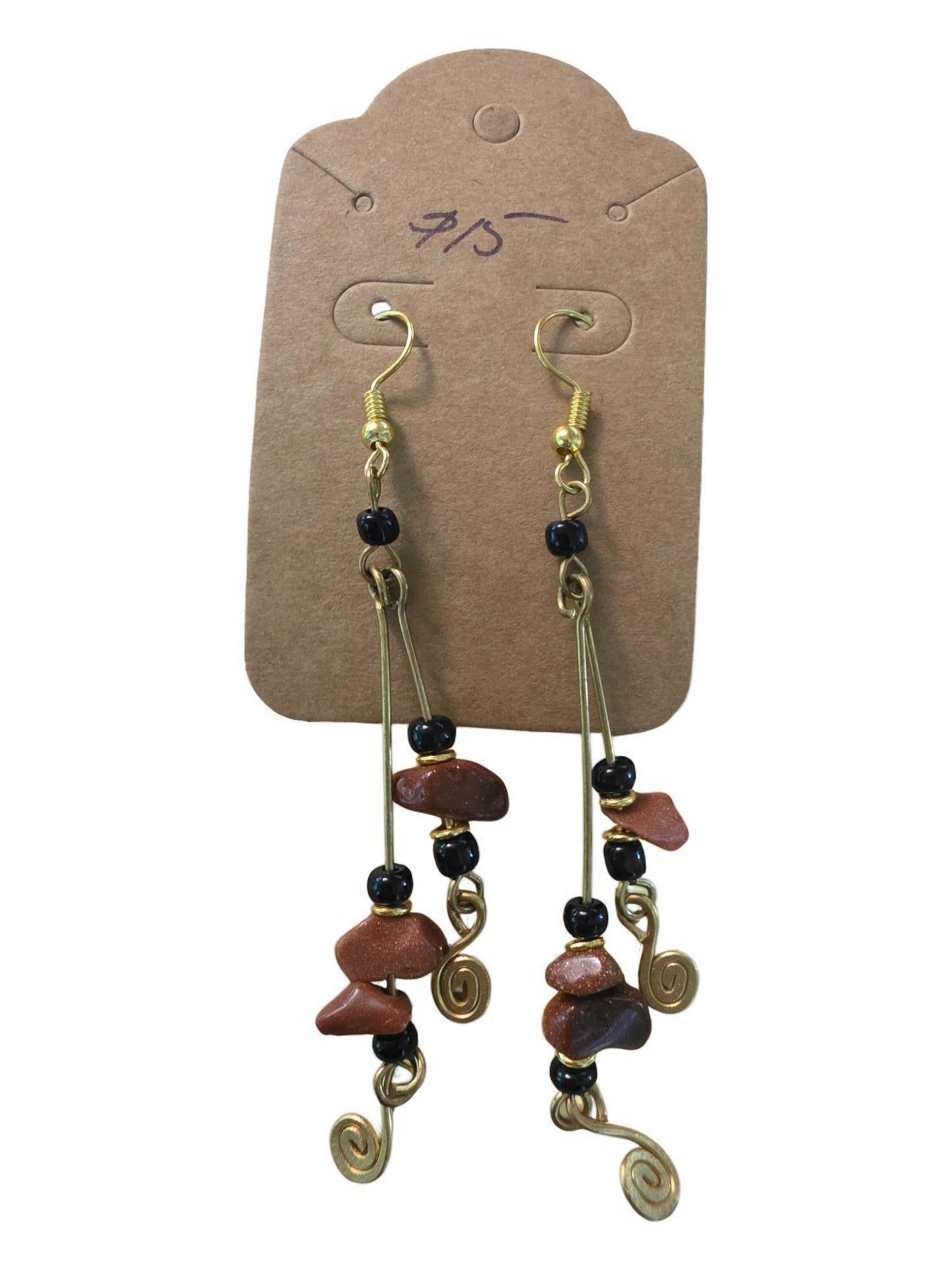 Kenyan Brass and Bead Earrings