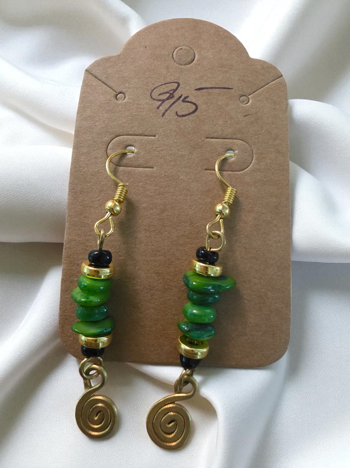 Kenyan Brass and Bead Earrings