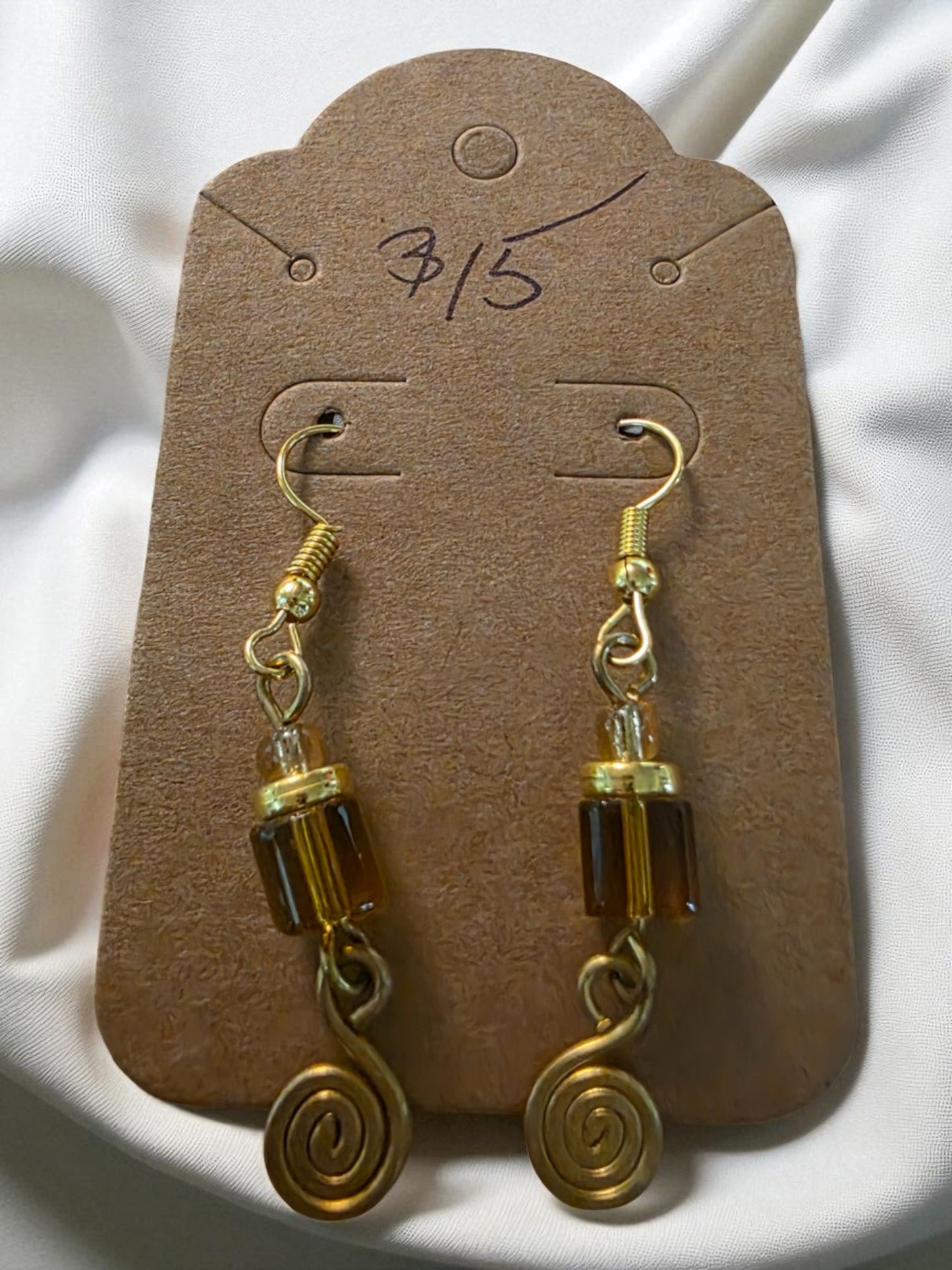 Kenyan Brass and Bead Earrings