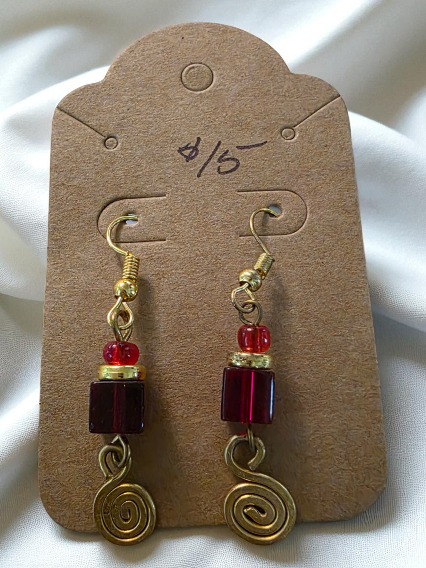Kenyan Brass and Bead Earrings