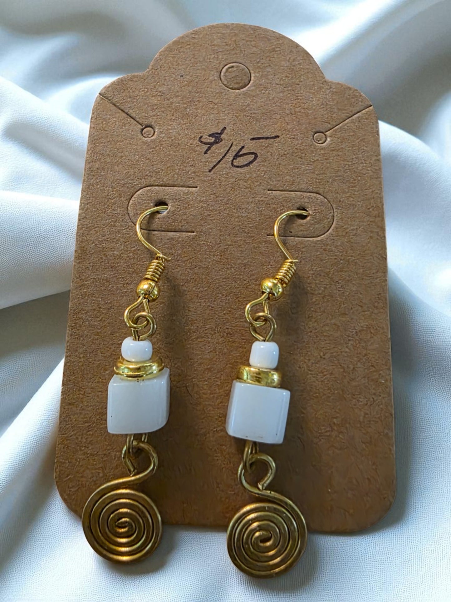 Kenyan Brass and Bead Earrings