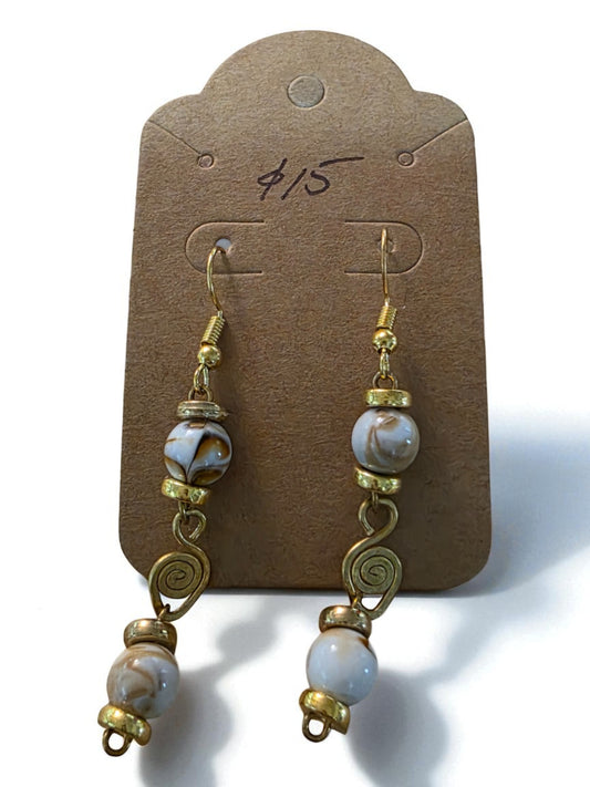 Kenyan Brass and Bead Earrings