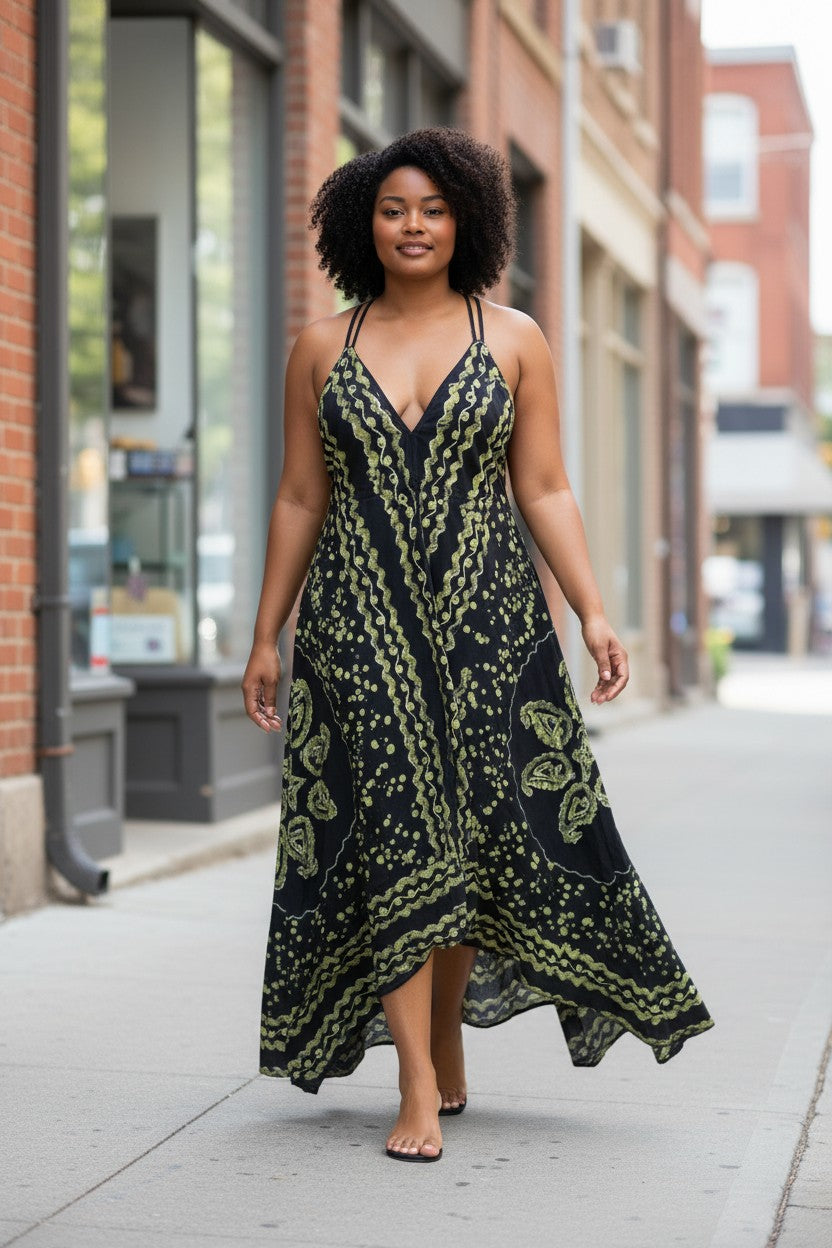 Midnight Batik Maxi Dress