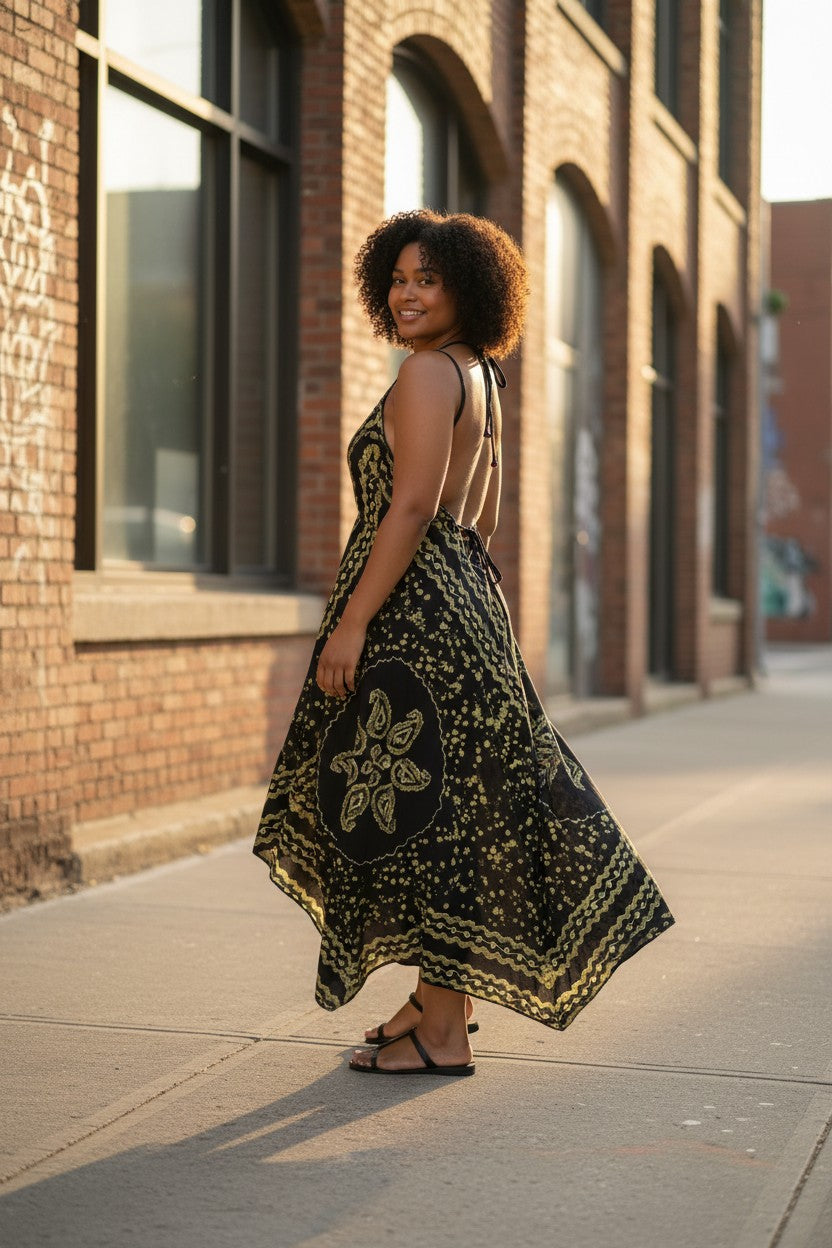 Midnight Batik Maxi Dress
