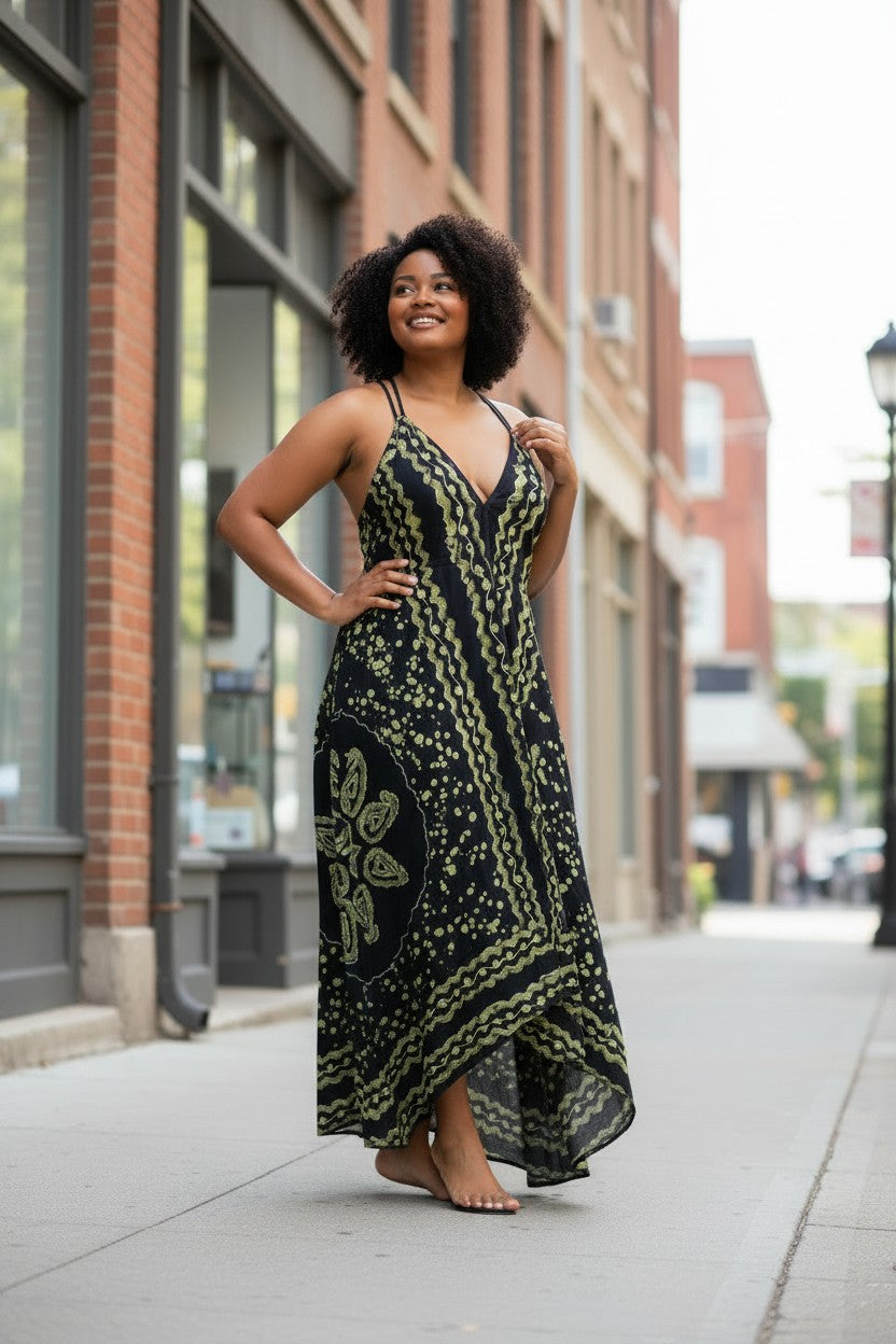 Midnight Batik Maxi Dress