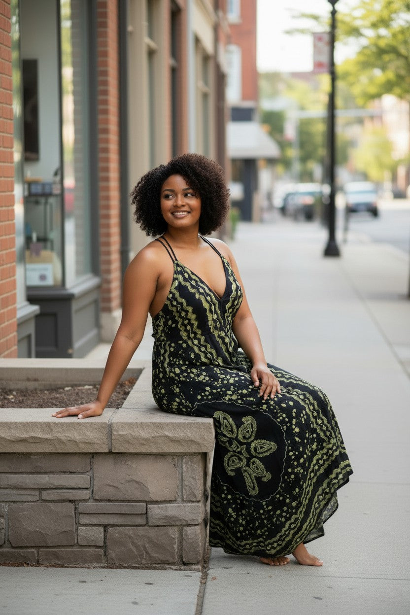 Midnight Batik Maxi Dress