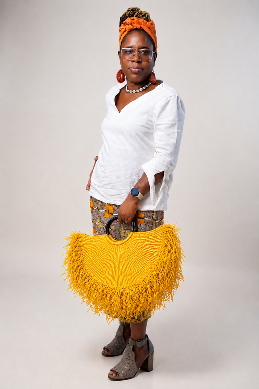 Handwoven African Straw Shopper Handbag - Multiple Colors