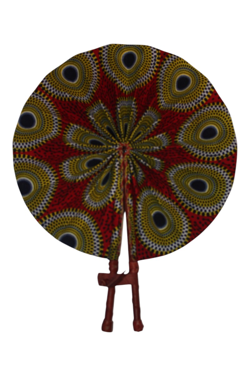 Handmade Ghanaian Ankara Print Fan – Assorted Prints