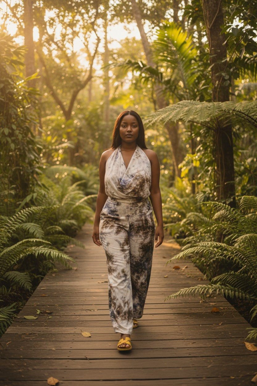 Kenyan Batik Two-Piece Pant Set