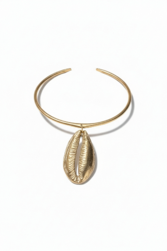Large Brass Cowrie Shell Choker