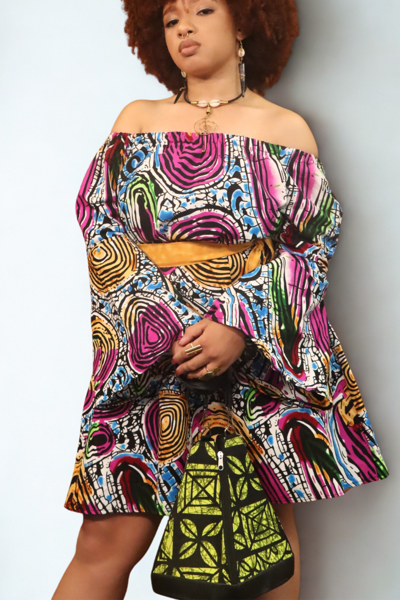 Ankara Pyramid Handbag