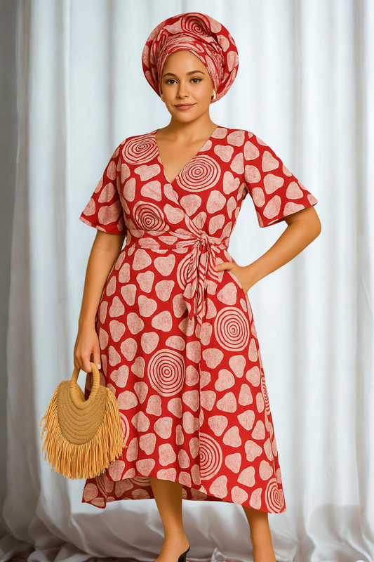 Ghanaian Batik Wrap Dress – Bold & Beautiful