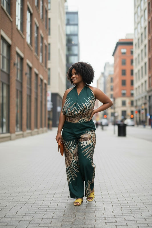 Kenyan Batik Two-Piece Pant Set