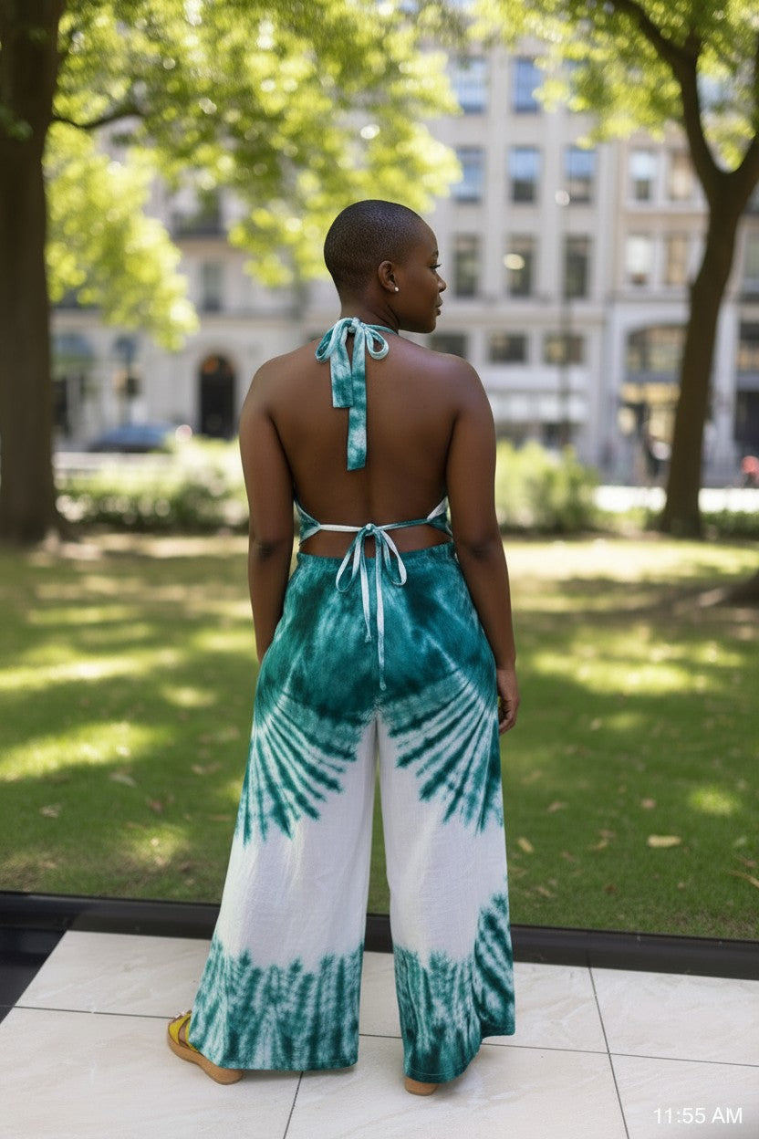 Kenyan Batik Two-Piece Pant Set