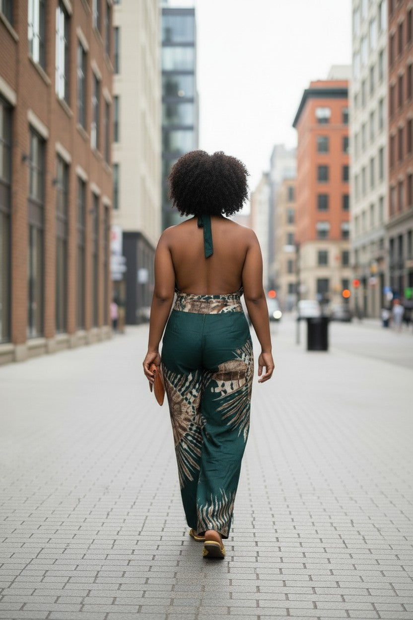 Kenyan Batik Two-Piece Pant Set