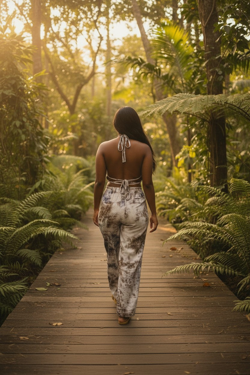 Kenyan Batik Two-Piece Pant Set