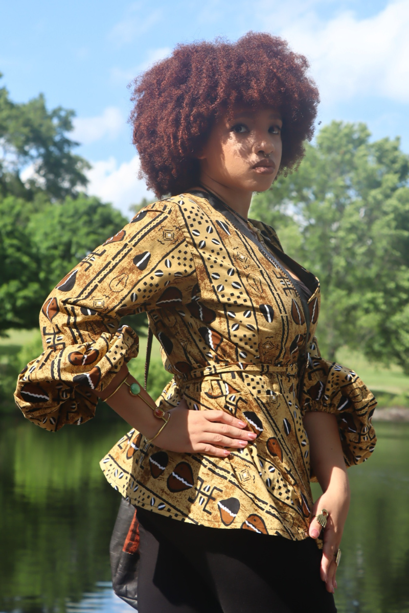 Royal Roots Wrap Top – Ghanaian Heritage Style