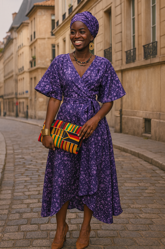 Royal Violet Wrap Dress