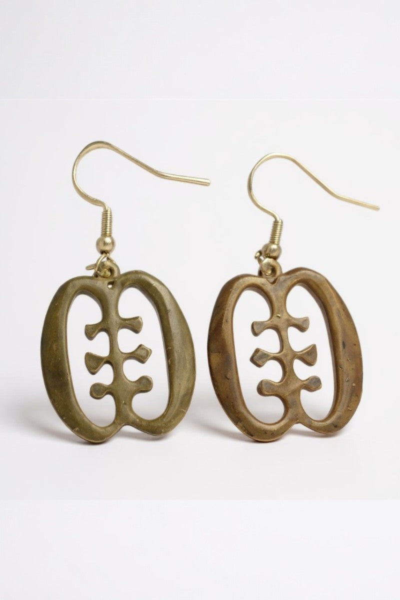 Ese ne Tekrema Adinkra Drop Earrings - Wisdom & Friendship