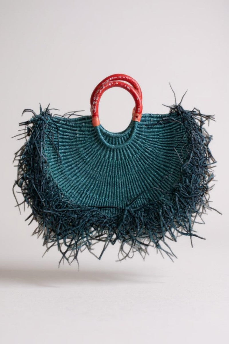 Handwoven African Straw Shopper Handbag - Multiple Colors