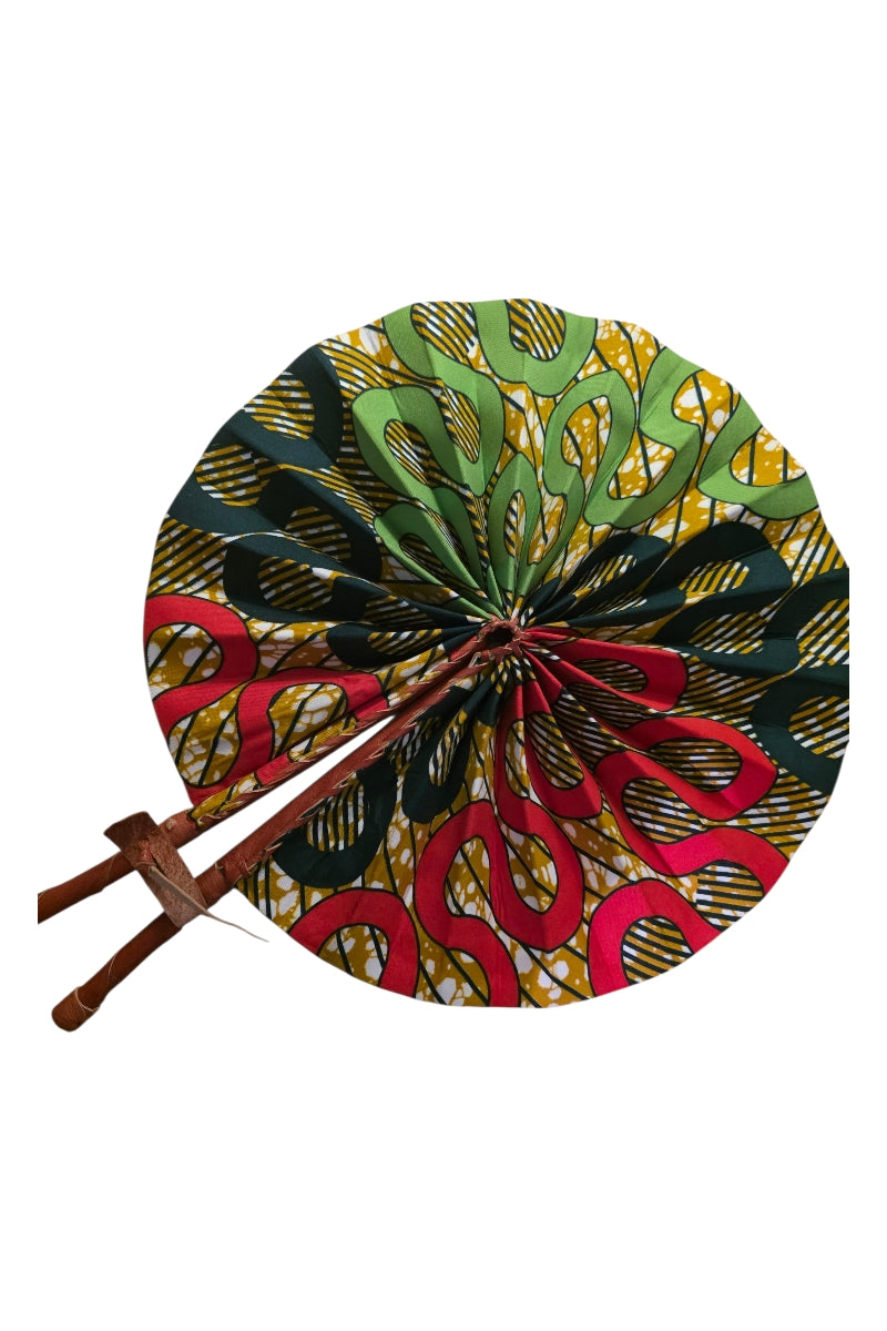 Handmade Ghanaian Ankara Print Fan – Assorted Prints