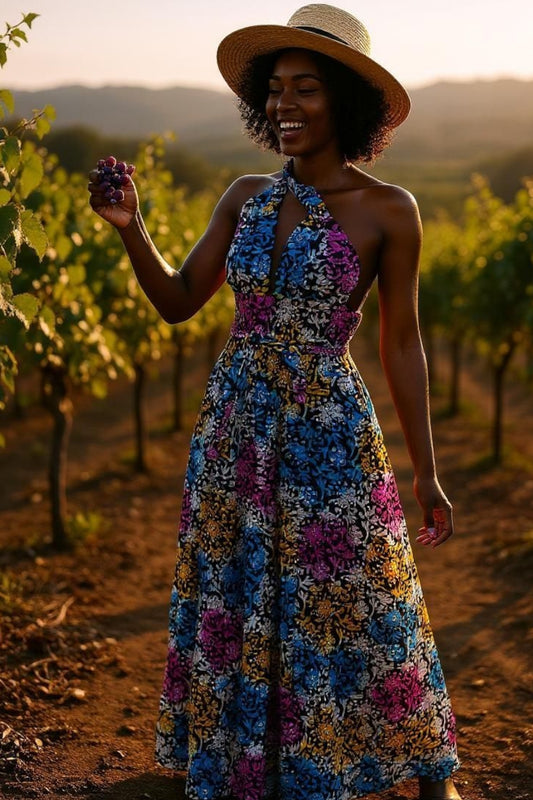 Vineyard Bloom Infinity Halter Jumper