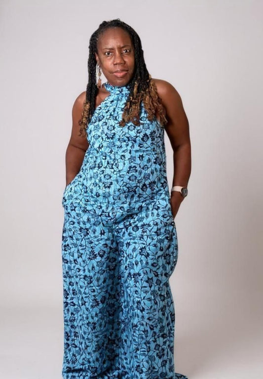 African Ankara Print Wide Leg Palazzo Jumper