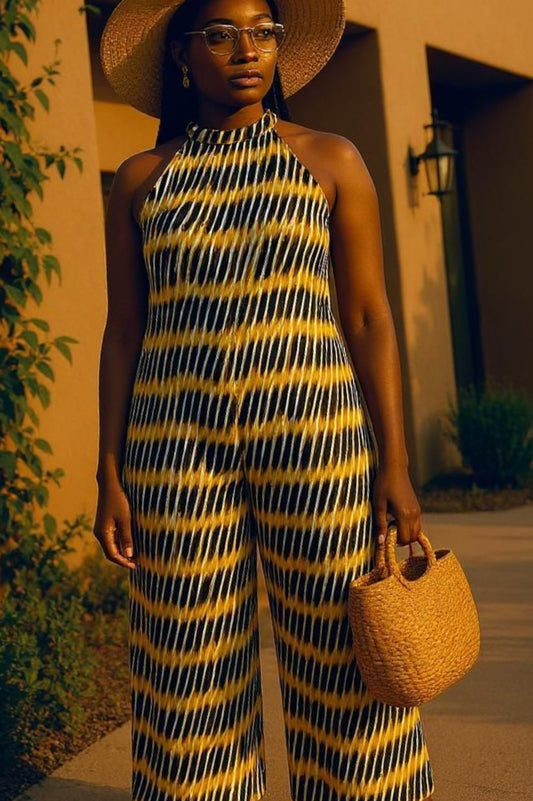 Golden Sunrise Halter Jumper – Handmade in Ghana