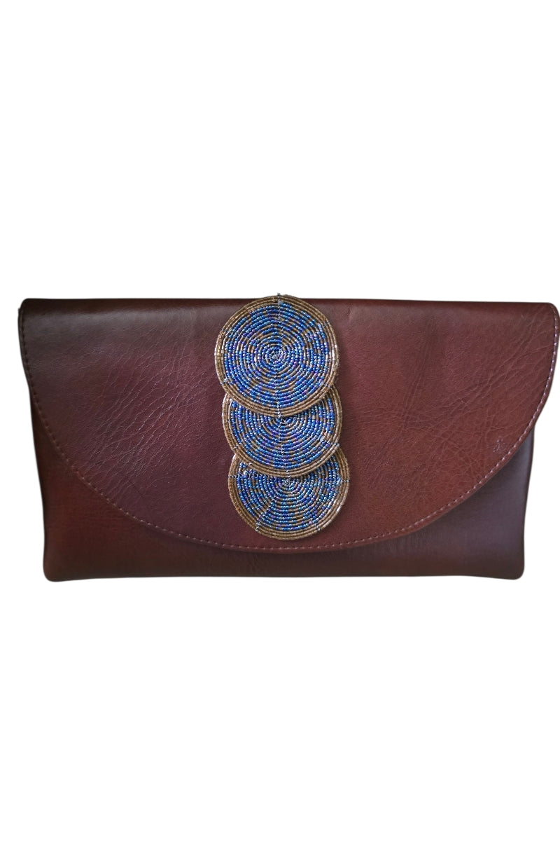 Maasai Beadwork Leather Clutch Bag – Handcrafted in Kenya