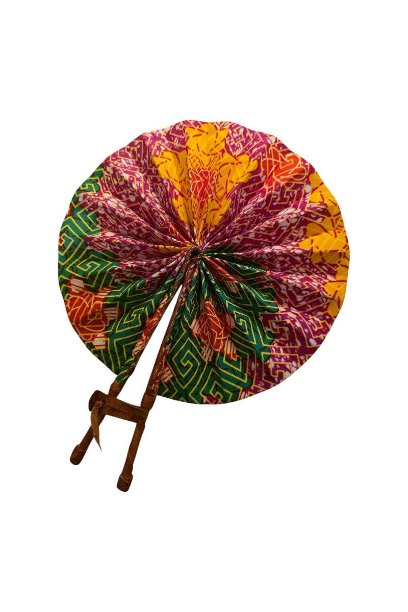 Handmade Ghanaian Ankara Print Fan – Assorted Prints