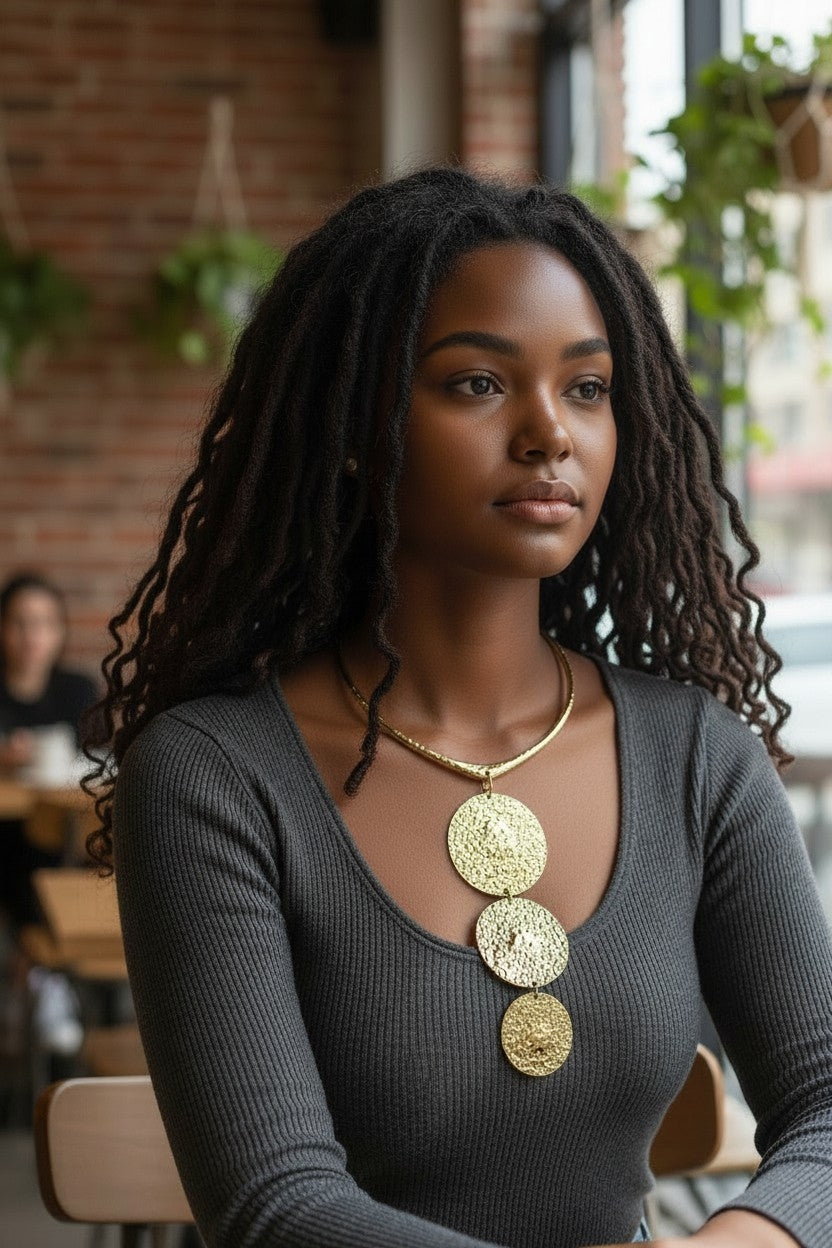 Nuru Cascade Brass Choker